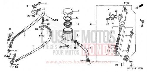 REAR BRAKE MASTER CYLINDER (XL1000V) XL1000V5 de 2005